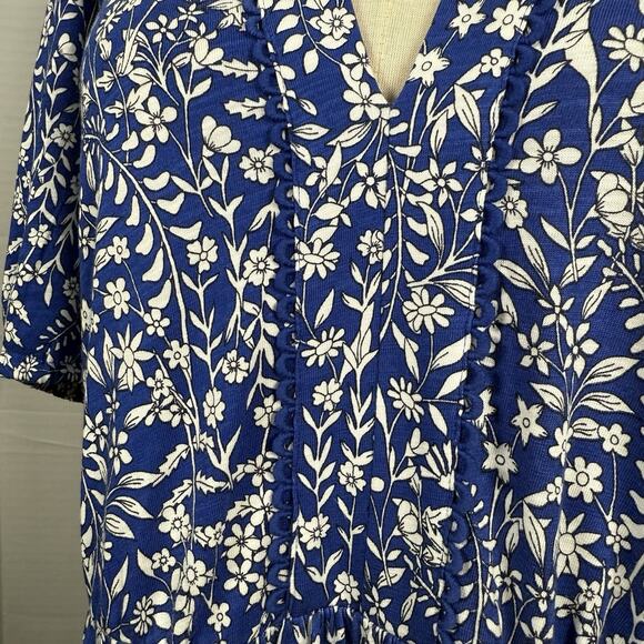 Boden Trim Detail Midi Dress Jersey Blue Floral Women’s Size 10 Regular - Picture 4 of 13
